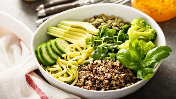 Grain bowls Salad Bowl with Squash Free and Easy High Protein Vegan Meals