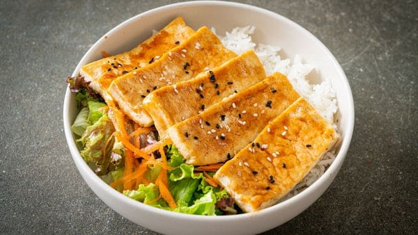 Tofu Teriyaki Salad Bowl with Squash Free and Easy High Protein Vegan Meals